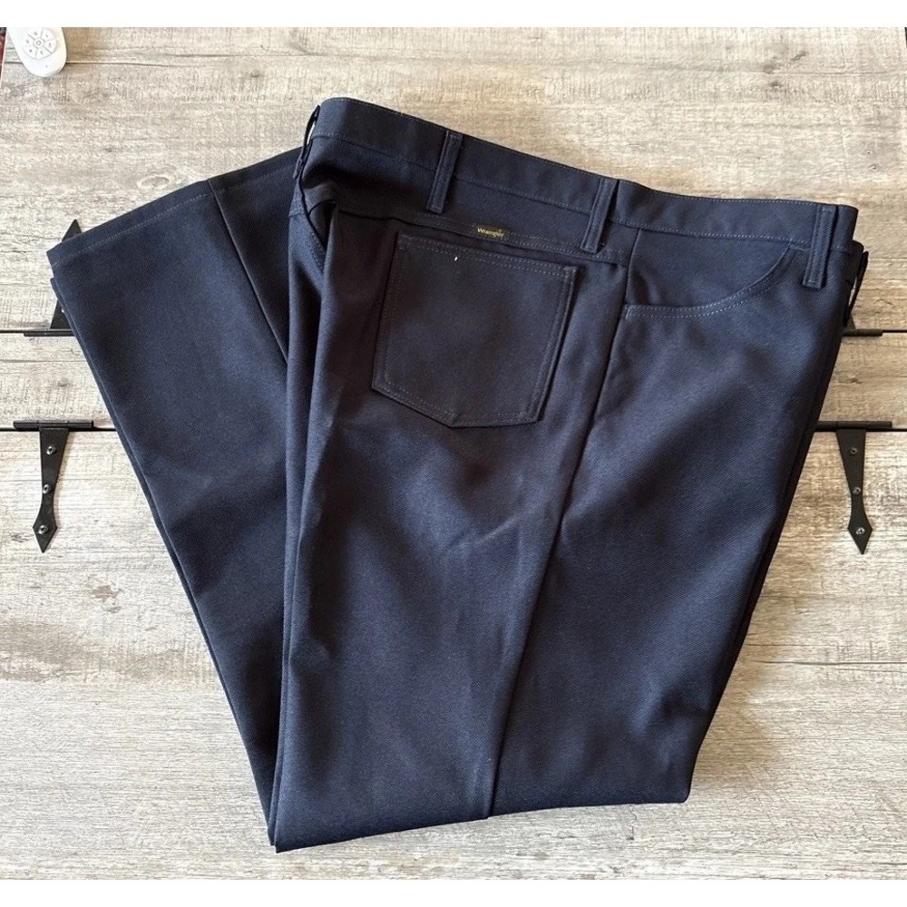 Wrangler Western Pants Wrancher Vintage Mens 44x30 Navy Blue Bootcut NWOT